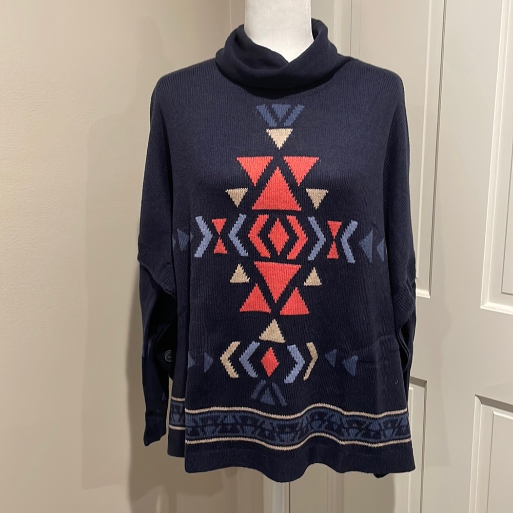 J. Jill Navy Blue Turtleneck Sweater. Like New. Petite XS.